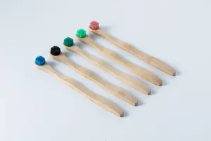 Escova de língua de bambu, escova de dentes de limpeza de língua...