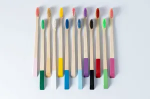 Cepillo de dientes de cola en T, cepillo de dientes de bambú...