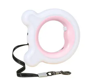 Retractable Leash with LED Light &amp;amp; Poop Bag Holder