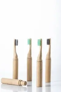 Cepillo de dientes de bambú portátil, cepillo de dientes de...