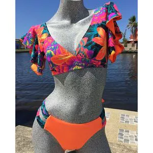 2024 Novo Biquíni Sexy Brasileiro Plissado Split Maiô Mulheres