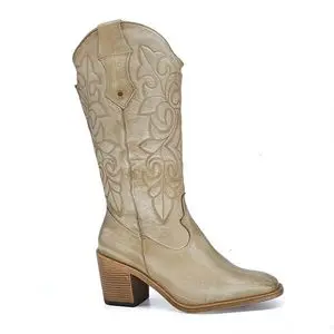 女性西部真皮靴 - 出口质量 - Perlatto