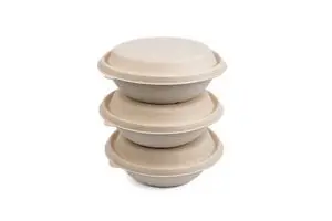 Biodegradable Bowl with Lid 1000ml Corn Straw