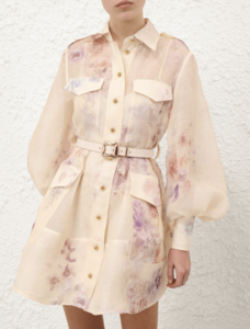 Vestido de Verão de Mulher, em Linho, de Manga Comprida