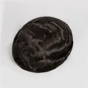 Men's Toupee | 100% Human Hair Skin Base Single Knots