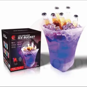Portable speaker with LED light and Bluetooth, beer bucket, ice...