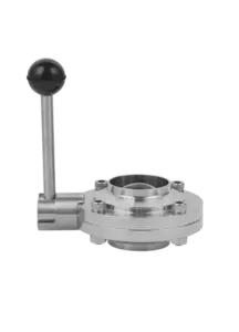 Válvula borboleta soldada em aço inoxidável sanitário