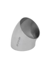 Cotovelo de 45° para soldagem sanitária em aço inoxidável 304