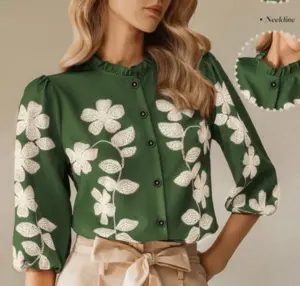 Vestido de estampa floral de indústria pesada vintage para...