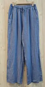 100% linen basic pants