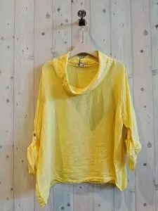 100% linen boat neck blouse