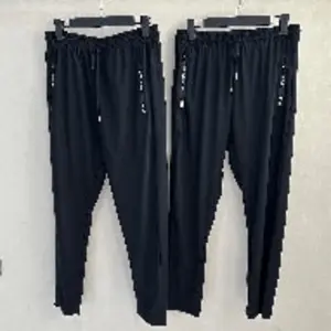 Calças Longas de Seda Fria para Homens de Lazer