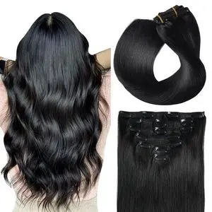 100% Raw South Indian Curly Hair Clip In Extensions 7 Set...