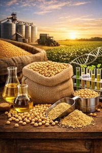 Genetically modified (GMO) soybeans