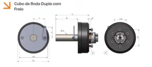 Cubo de rueda doble con freno