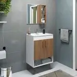 Verona White/Oak Bathroom Cabinet Set...